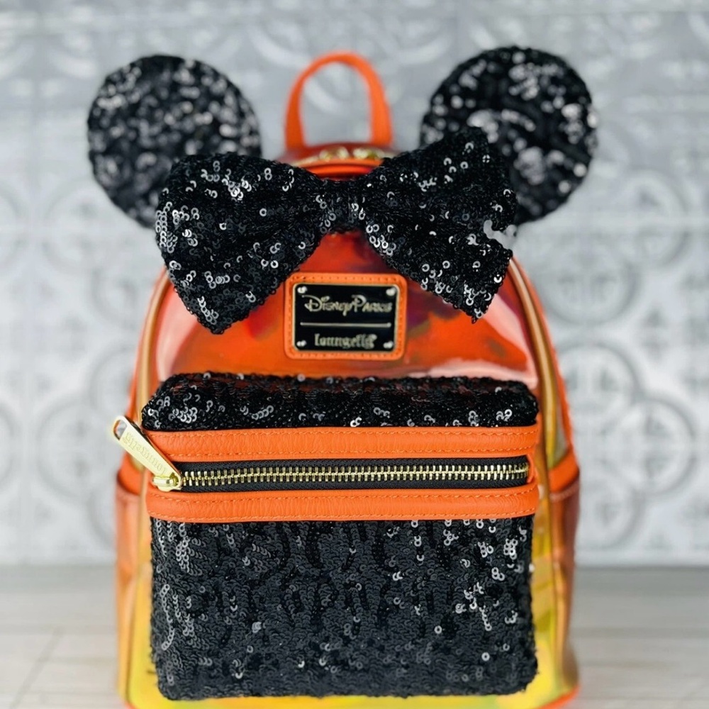 Disney Halloween EARidescent Sequin Candy Corn Loungefly Backpack